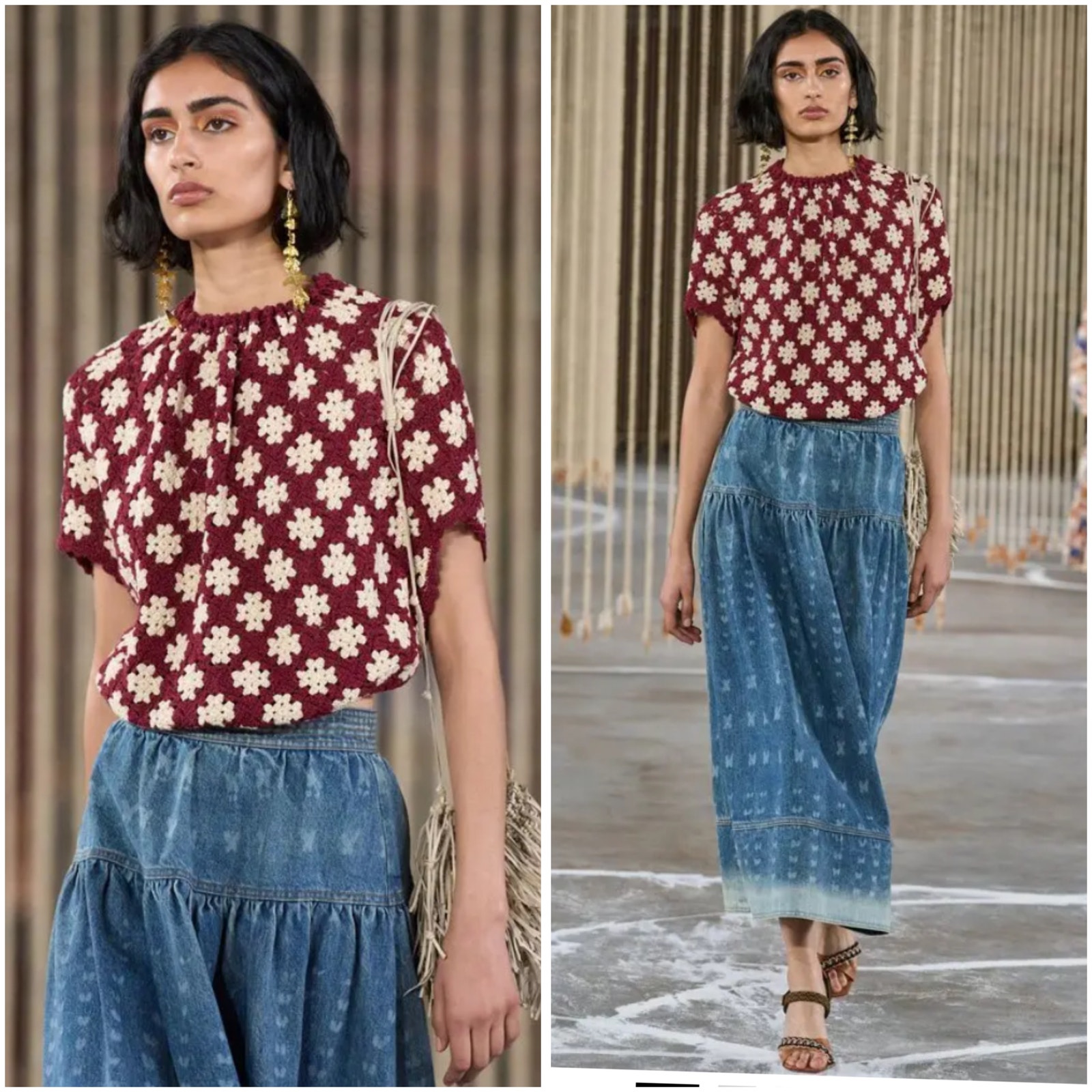 Ulla Johnson Bess Crochet Knit Top P/S Handmade Pima Cotton Floral Boho